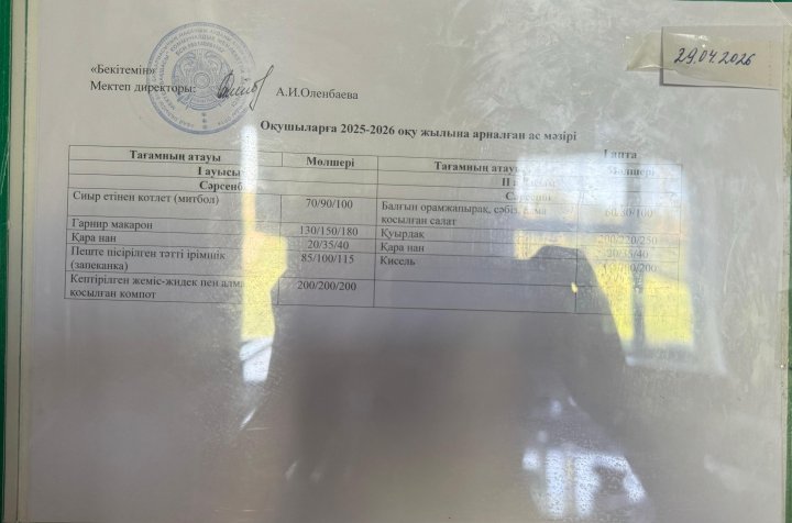 Ас мәзірі ІІ ауысым